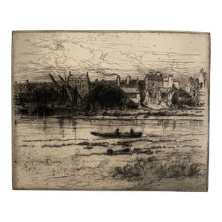 Antique Samuel Colman Kew England Etching For Sale