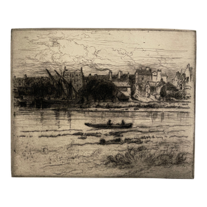Antique Samuel Colman Kew England Etching