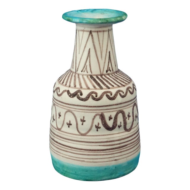Early 1900s Century ceramic vase by Guido Gambone from CAS Vietri manufacturing, Vietri, Italy For Sale