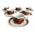 Vintage 1970s Arabia of Finland Rosmarin Brown Demitasse Set of 6 Cups and 6 Saucers For Sale