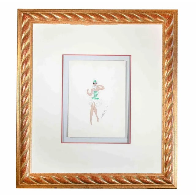 Scaramouche - pierrette is a contemporary artwork realized in 1979 century by erté (romain de tirtoff). Mixed colored...