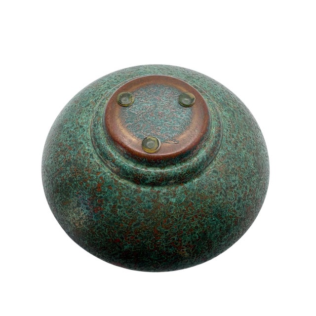 Carl Sorensen Carl Sorensen Arts and Crafts Bronze Covered Bowl For Sale - Image 4 of 9