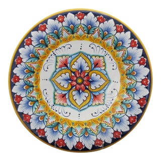 Gialletti Deruta Italian Maiolica Pottery Hand Painted Serving Wall Plate For Sale