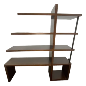 William Emmerson Walnut Bookcase, Modern Open Shelving Unit, Chocolate Finish