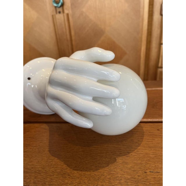 White Ceramic Wall Light, 1970s For Sale - Image 8 of 9