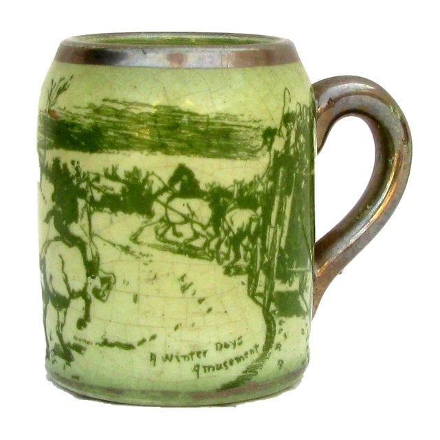 19thC. Match Striker Petite Transferware Mug For Sale - Image 4 of 4