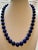 Vintage Lapis Lazuli Single Strand Necklace with Diamond Clasp 14 Kt White Gold For Sale - Image 14 of 18