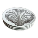 Vintage Mid-Century Modern Fitz & Floyd Monotone Shell Brown Luncheon Plates - Set of 4 For Sale