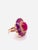 Bochic “Capri” Vintage Ruby, White Topaz & Amethyst Ring — 18K Gold & Silver 12ct Natural Ruby •5 Carat Natural Purple...