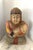 Seated Asian Carved Wood Figure Holding Fish For Sale - Image 9 of 9
