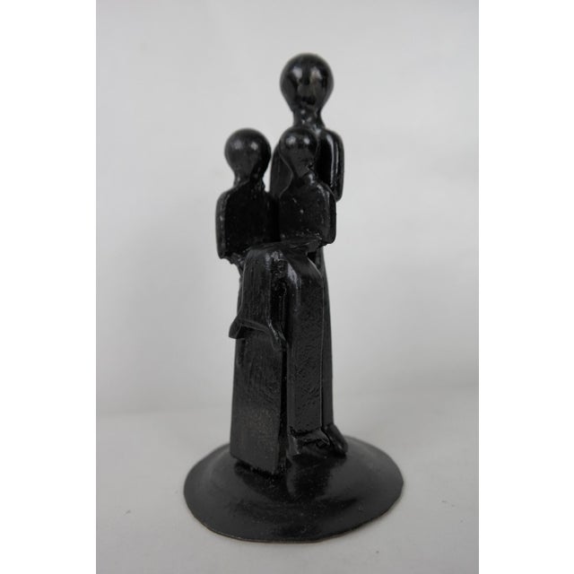 Mid-Century Modern Figurative Iron Sculpture of Mother and Child, 1970s For Sale - Image 3 of 9