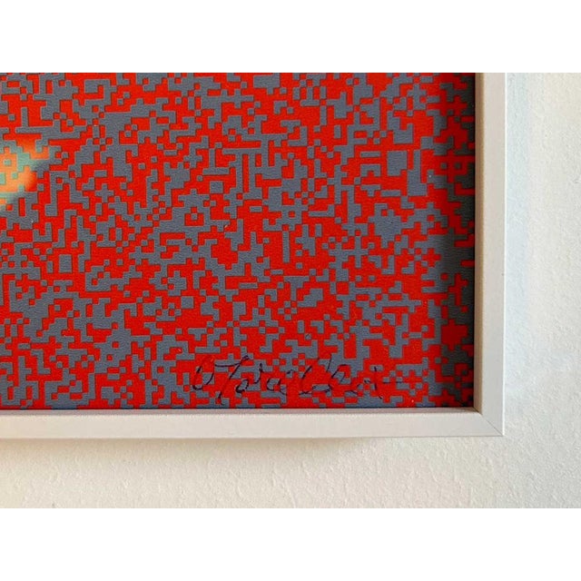 Small serigraph from La Lune en Rodage 2, Editions Paderma Titel: “Un détail des “40.000 carrės” rouge et bleu" Year: 1965...