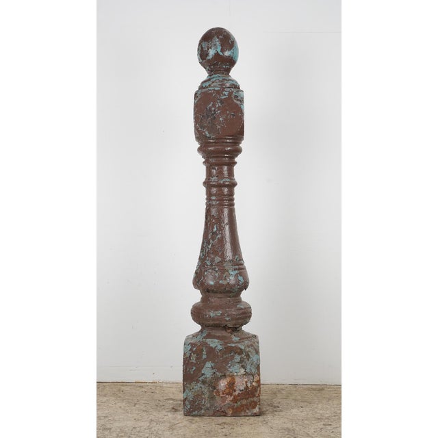 Pair of Antique Victorian 46.5 In. Cast Iron Newel Posts For Sale - Image 14 of 15