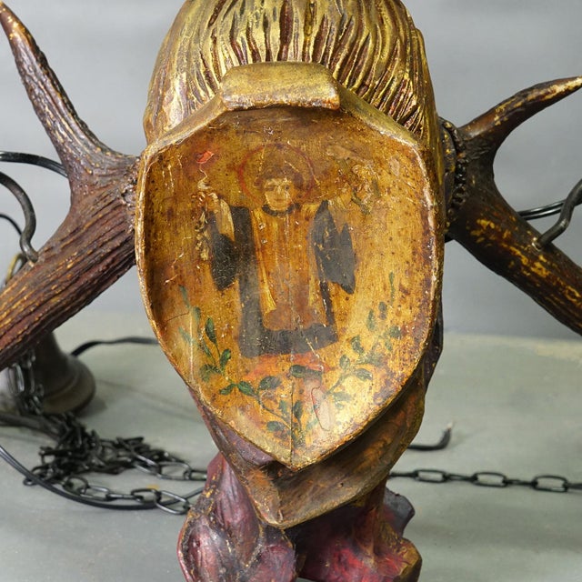 Wood Antique Lusterweibchen With Muenchner Kindl, Germany 1900 For Sale - Image 7 of 8
