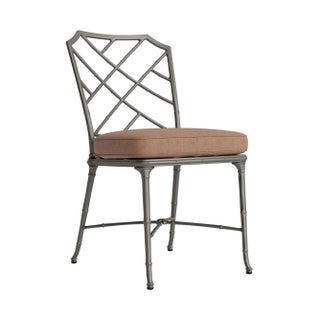 Brown Jordan Calcutta Side Chair, Mica frame with Fusion Clay fabric For Sale