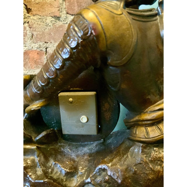 1950s Statue Mantle Clock, Mid-Evil Knight, Western Germany For Sale - Image 4 of 11