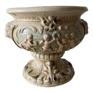 Vintage Angel Cherub Urn Planter For Sale