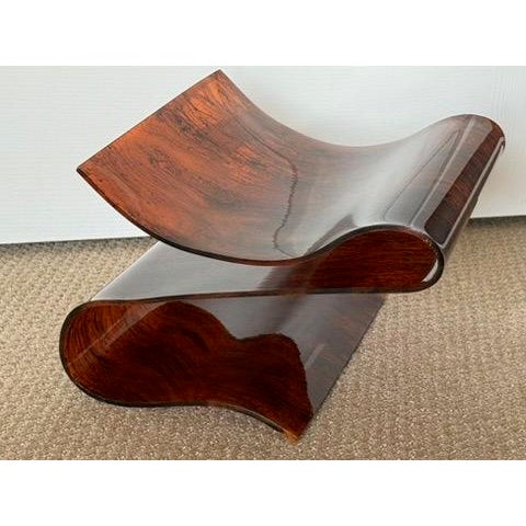 Very Rare Vintage 1970's Mid Century Modern Free Form Magazine Rack in Faux Tortoiseshell Lucite / Plexiglass For Sale - Image 4 of 18