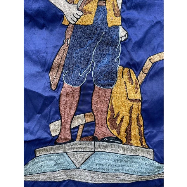 Rare 1940s American Minute Men Chainstitch Revolutionary Flag Banner Bicentennial For Sale - Image 4 of 8