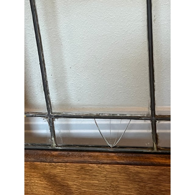 Antique Arts + Crafts Mission 1913 Leaded Glass Fireplace Cabinet Ash Wood Doors - Set of 4 For Sale - Image 11 of 14