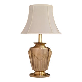 Vintage Rembrandt Solid Brass Art Deco Lamp With Shade For Sale