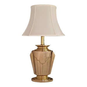 Vintage Rembrandt Solid Brass Art Deco Lamp With Shade
