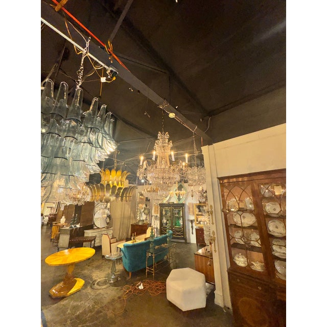 French Early 20th Century French Empire Crystal Basket Chandelier For Sale - Image 3 of 6