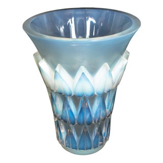 Vintage Blue Vase, 1930s For Sale