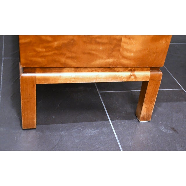 Wood Swedish Grace Flamed Birch and Macassar Desk from Svenska Möbelfabrikerna SMF, Early 1920s For Sale - Image 7 of 10