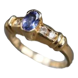 Tanzanite & Diamond 14-Karat Yellow-Gold Ring