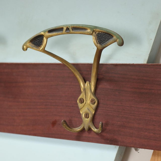 Metal Vintage Wooden Coat Rack, 1960s For Sale - Image 7 of 10