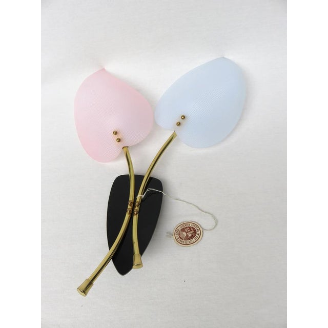 Floral Wall Lights in Acrylic Glass & Brass from Geru Lights, 1950s, Set of 2 For Sale - Image 6 of 18