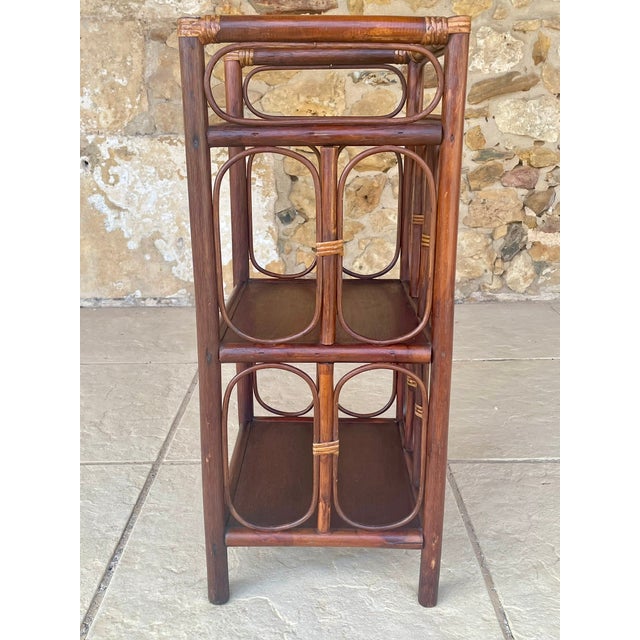 Vintage Bamboo and Rattan Three-Tier Bookcase, 1960s For Sale - Image 14 of 18