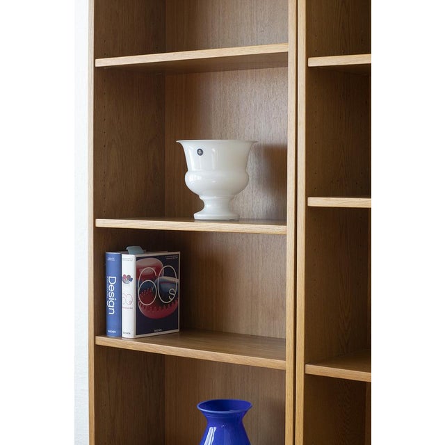 Wood Vintage Oak Veneer Bookshelf, Set of 3 For Sale - Image 7 of 11
