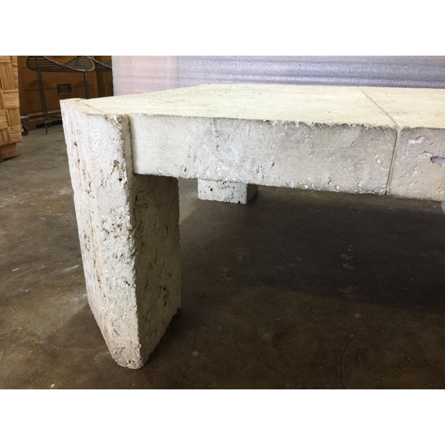 Superb Samuel Marx Style Natural Coquina Coral Stone Coffee Table For Sale - Image 10 of 18