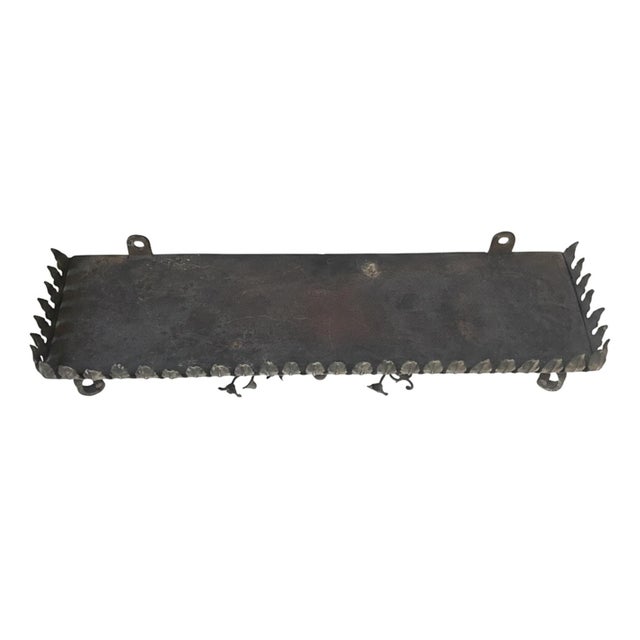 Rectangular Shelves in Polychrome Lacquered Wrought Iron, Early 1900s, Set of 2 For Sale - Image 6 of 8