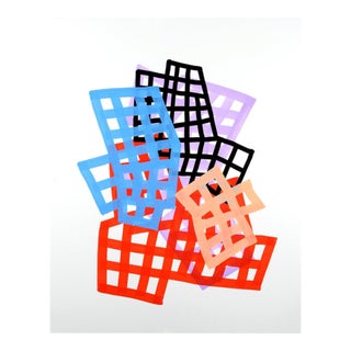 Contemporary Abstract Acrylic on Montval Paper "Lattice 2" by Martina Nehrling For Sale