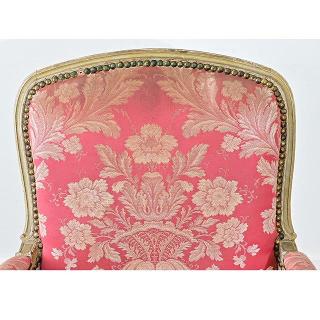 French 19th Century Painted and Upholstered Bergere For Sale - Image 12 of 14