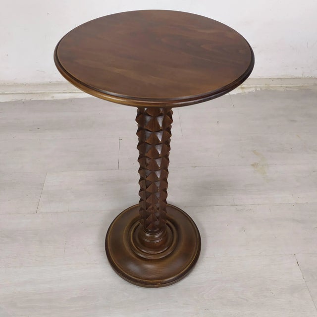 Brutalist Pedestal Table attributed to Charles Dudouyt, 1940s, in Good conditions. Designed 1920 to 1949 This piece is...