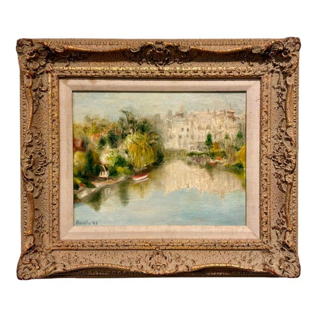 Vintage French Landscape Painting by Berthe For Sale
