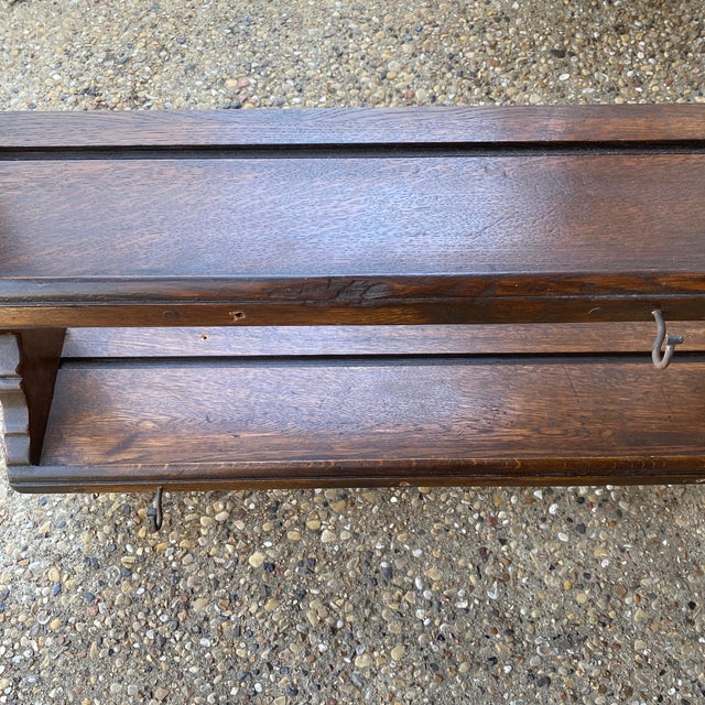 Early 20th Century Vintage Wooden Wall Mount Plate Rack or Display Shelf For Sale - Image 5 of 12