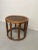 American Vintage Rattan Caning Circular Side Table Stand For Sale - Image 3 of 11
