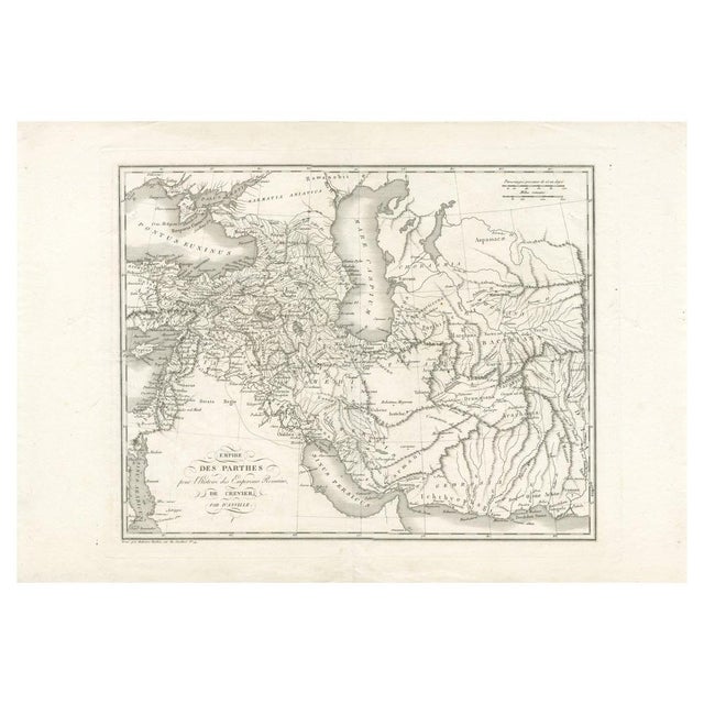 : Ancient map of the Parthian Empire (19th century), original engraving extracted from the atlas of the history of the...