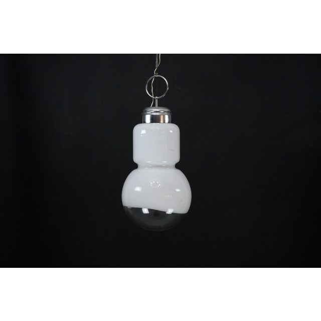 AVMazzega Vintage Space Age Pendant Light in Chrome and Murano Glass from Mazzega, Italy, 1960s For Sale - Image 4 of 12