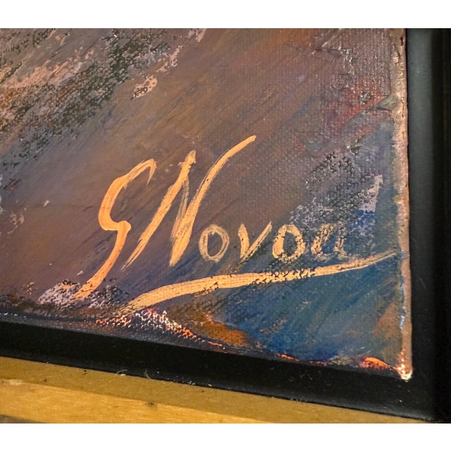 Gustavo Novoa, Spoken Shadows, Large Scale Modernist Southwest Adobe Oil Painting Gustavo Novoa For Sale - Image 4 of 5