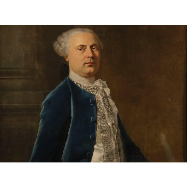 Follower of Jean-Baptiste Van Loo, Portrait of a French Gentleman, 1730, Oil on Canvas For Sale - Image 7 of 15
