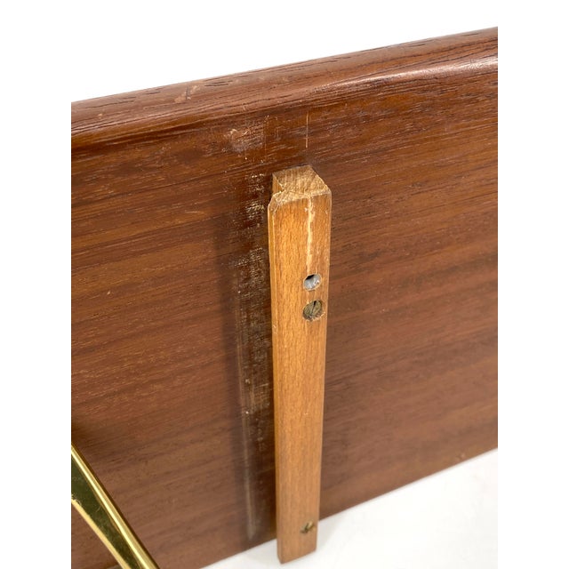 Mid-Century Modern Teak and Brass Key Console, 1950s For Sale - Image 5 of 17