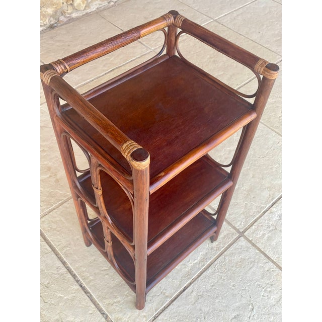 Vintage Bamboo and Rattan Three-Tier Bookcase, 1960s For Sale - Image 9 of 18