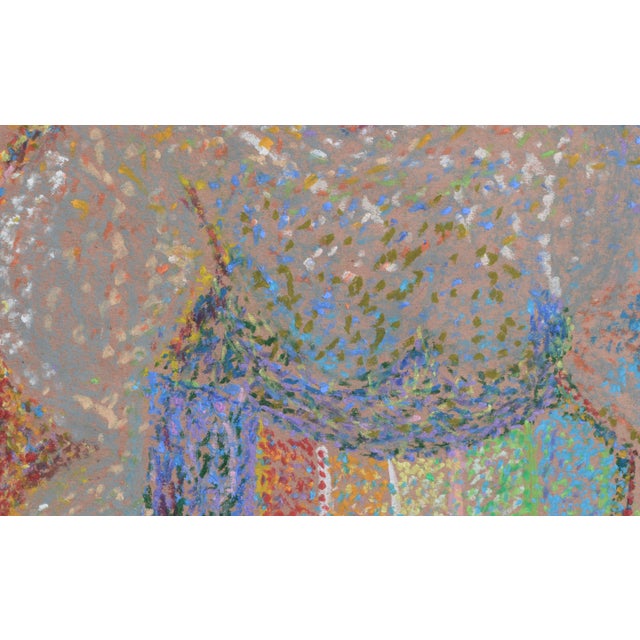 Light Gray Contemporary Pointilist Goat Pastel Drawing by Karen Druker For Sale - Image 8 of 11