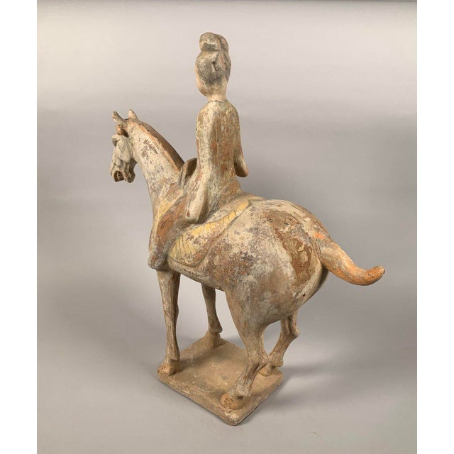 15th Century & Earlier Terracotta Sculpture of a Horseman, Han Dynasty, 206 BC - 220 AD, Mingqi, China For Sale - Image 5 of 12